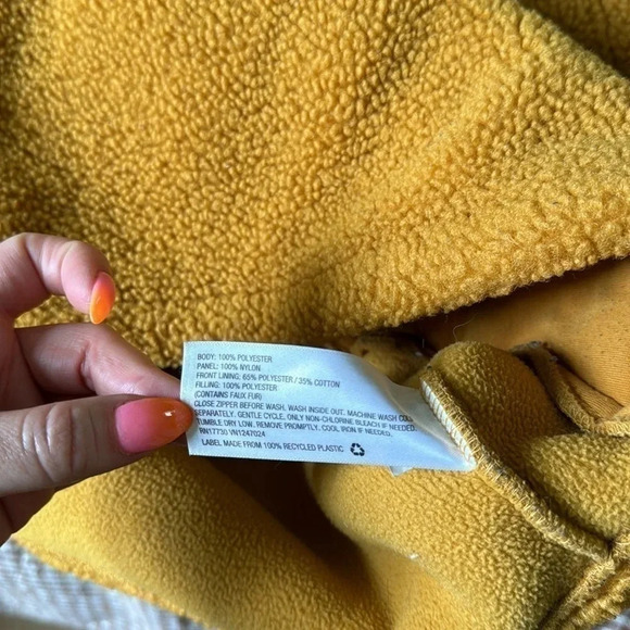 Joy Lab. Amber Yellow Medium Sherpa Fleece Pullover Jacket - Picture 7 of 7